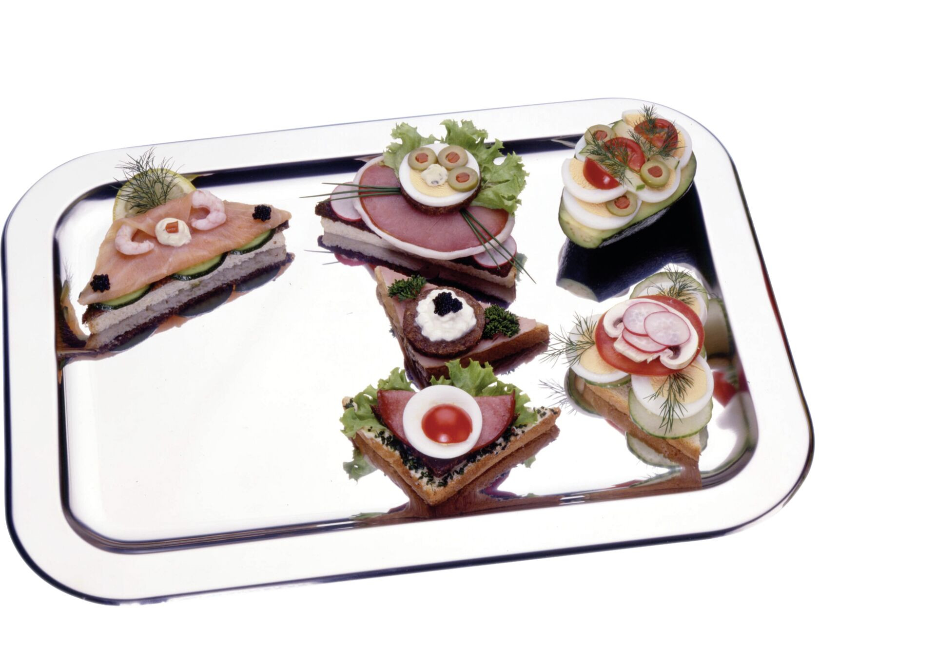 Serviertablett Edelstahl 42x31cm